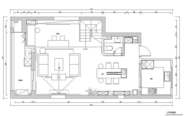 四室住宅空间资料下载-现代风格四室两厅138㎡住宅装修施工图设计