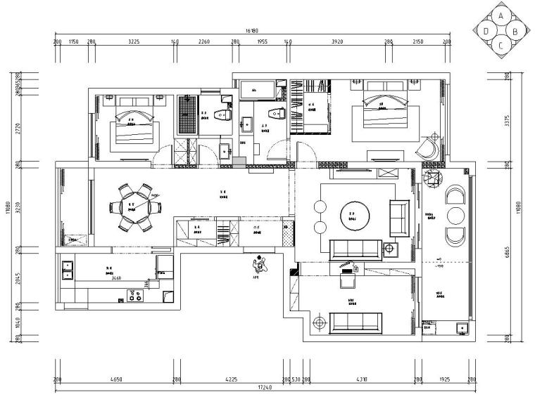 复式装修施工组织资料下载-现代复式风格住宅装修施工图设计