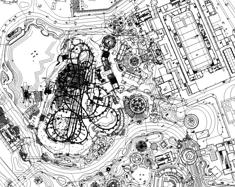 主题游乐园规划方案CAD资料下载-成都某室外主题游乐园景观及电气初设图纸