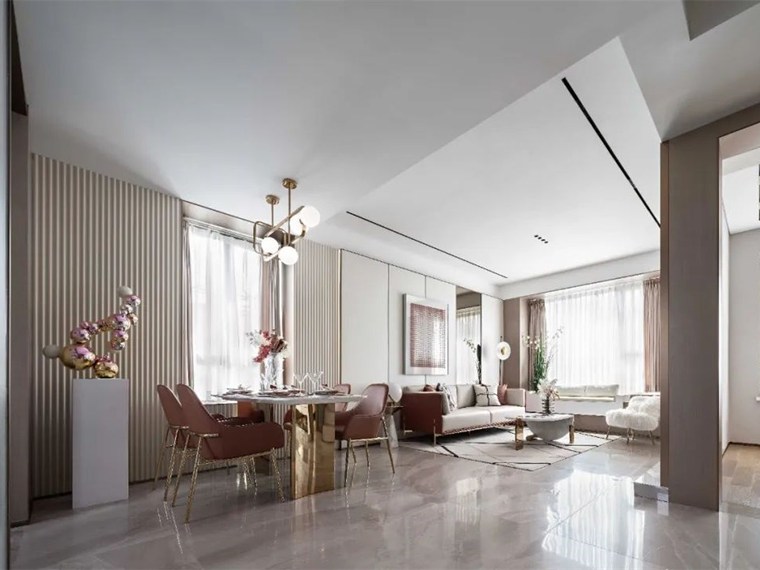 天津轻奢风的101㎡户型样板间