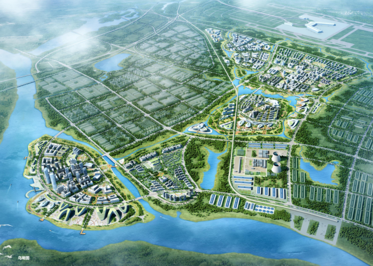 海绵城市滨水生态廊道资料下载-[江西]滨水生态-科创智慧城区城市规划设计