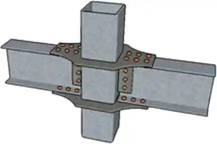 圆管柱与梁资料下载-装配式梁柱外环板高强螺栓连接节点抗弯承载