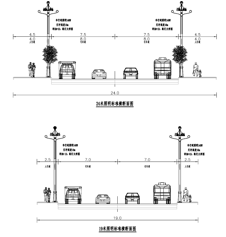 小区道路断面示意图图片