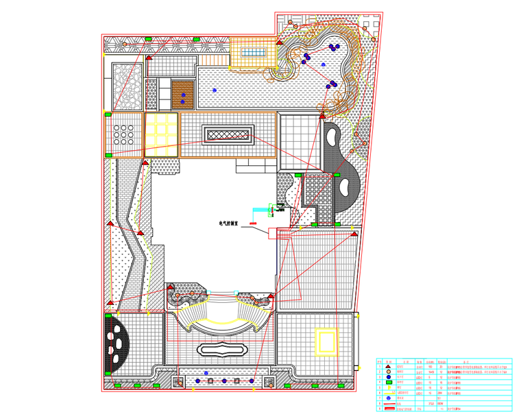 新中式风格别墅花园景观施工图设计 灯光布置图.png