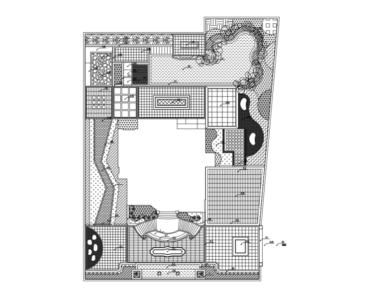中式池塘景观施工图资料下载-[湖南]新中式风格别墅花园景观施工图设计 