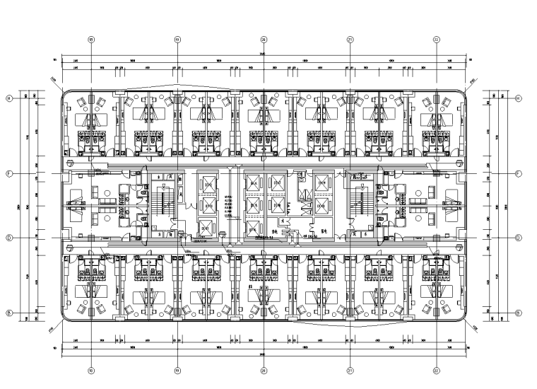 高层塔楼住宅建筑平面方案资料下载-吉林高层办公塔楼及裙房智能化平面图