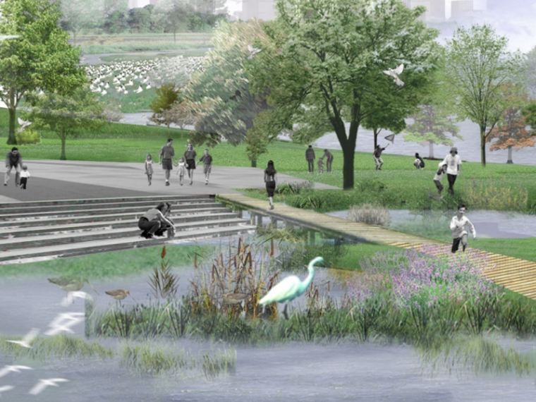 公园广场设计模型资料下载-[重庆]城市滨江公园及广场公园概念景观设计
