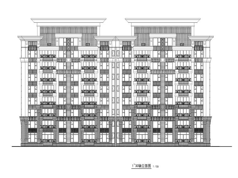 江苏八层现代风格医院资料下载-[江苏]八层洋房施工图纸CAD2019