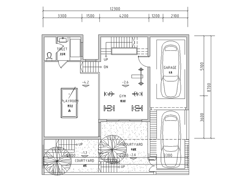 18层小三房户型设计资料下载-180㎡三层联排别墅户型设计