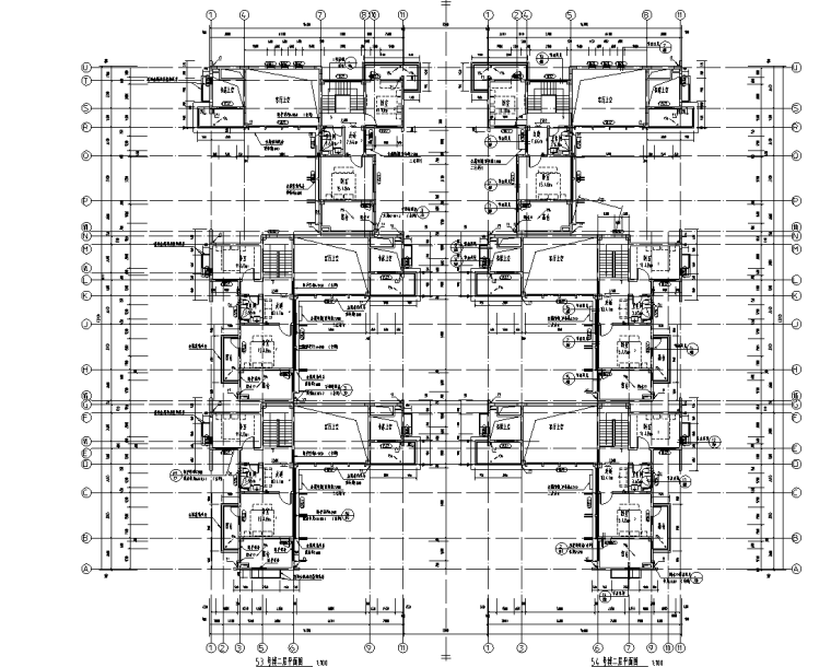 2层合院户型图资料下载-180㎡2层联排别墅户型图设计