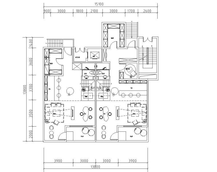 4层跃层住宅优秀户型图资料下载-140㎡4层叠加-洋房户型图设计