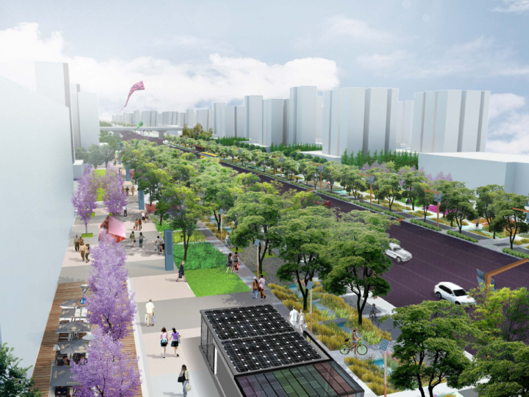 城市干道街景改造设计文本资料下载-[江苏]城市绿脉主路街景景观方案设计文本