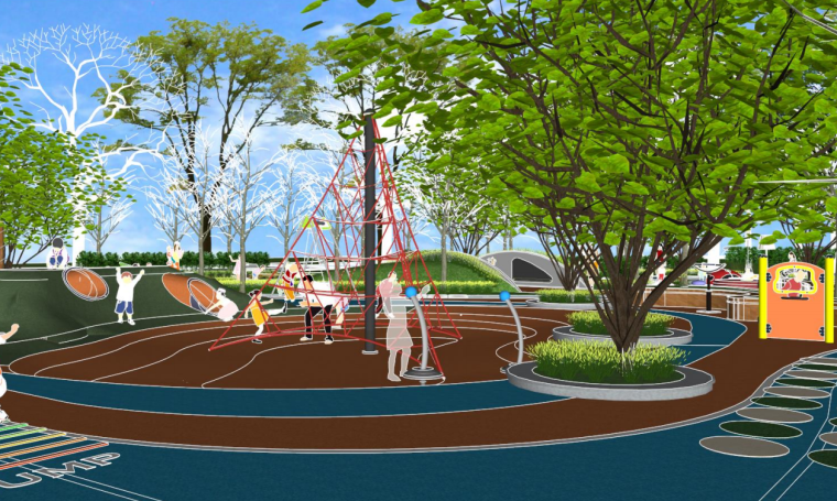 景观船做法资料下载-[重庆]滨水儿童活动区公园景观方案设计