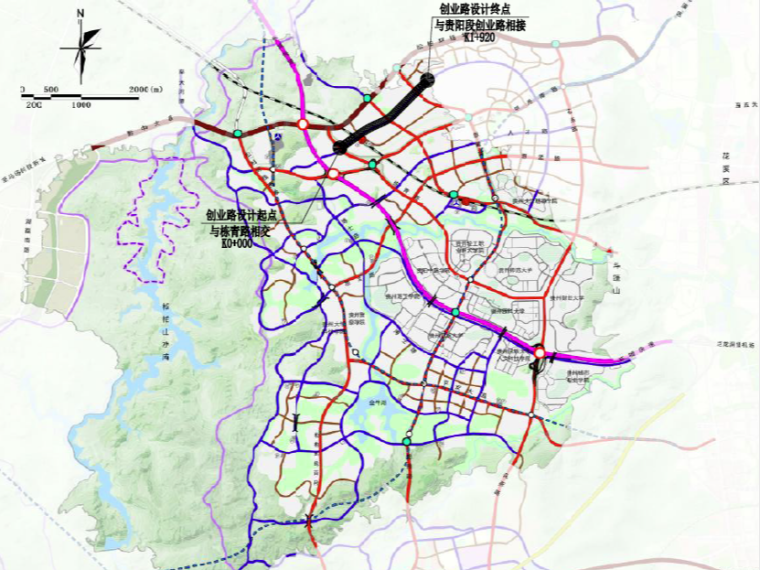 道路六车道平面详图资料下载-[贵阳]双向六车道城市次干路施工图 