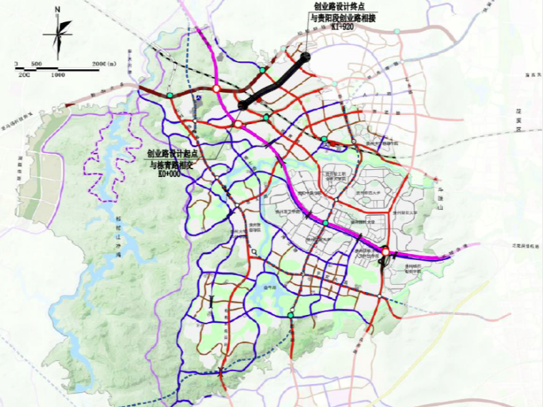 双向六车道公路设计图资料下载-[贵阳]双向六车道城市次干路施工图 