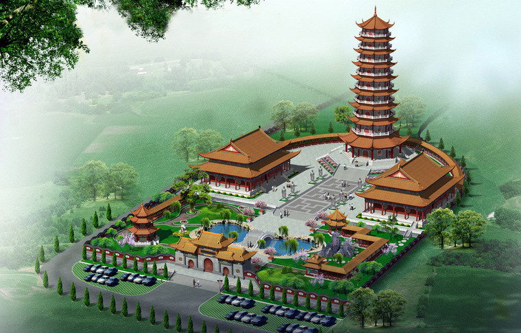 [分享]古建寺庙设计案例效果图