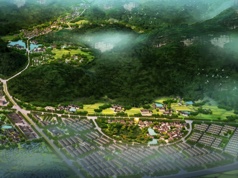 坎昆度假区规划设计资料下载-[浙江]温泉度假区规划设计方案