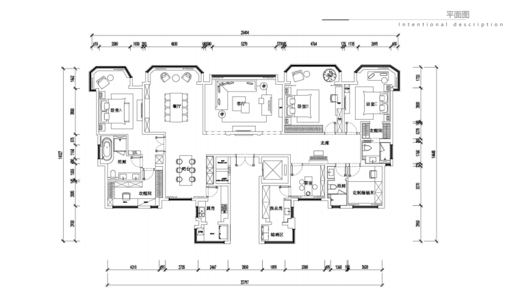 300大平层户型图资料下载-300m²大平层超级豪宅概念方案设计