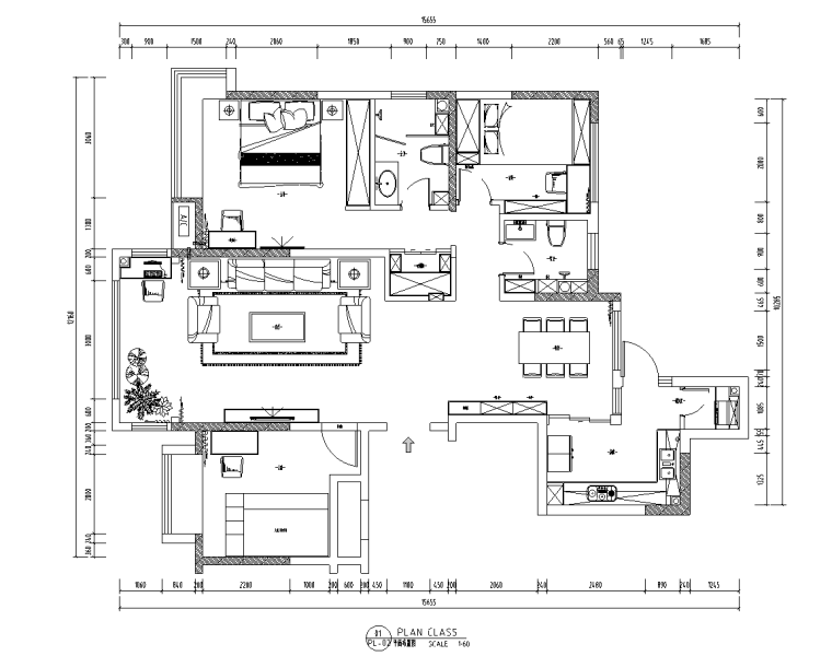 2020装饰装修施工图资料下载-现代风格私宅室内装饰施工图CAD+水电图2020