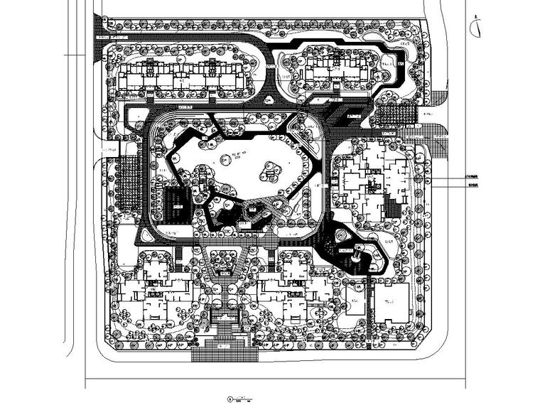 居住区建筑施工图详图资料下载-[重庆]现代高档居住区景观全套施工图2021年