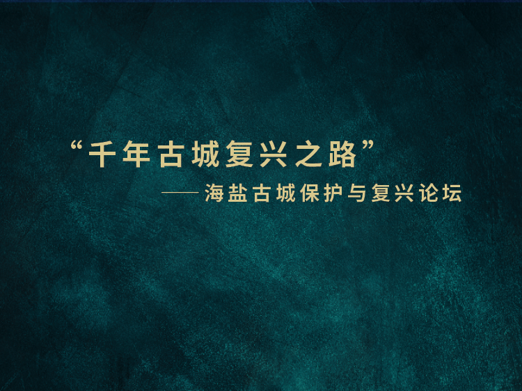 2010年上海世博园设计资料下载-千年古城复兴之路|海盐古城保护与复兴论坛