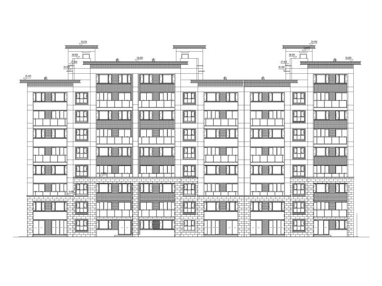 两拼洋房cad资料下载-[江苏]欧陆叠拼洋房多层住宅施工图CAD2020