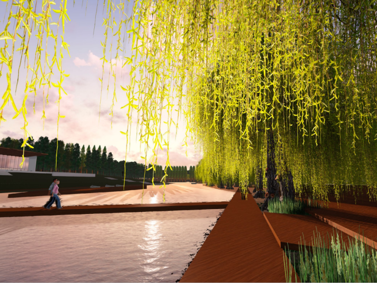 游客中心景观模型资料下载-[四川]某滨湖游客中心入口区域景观设计方案