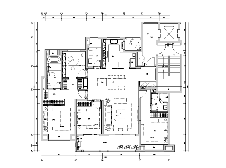 六层洋房施工图纸资料下载-[江苏]常州新城166M²洋房样板间全套施工图