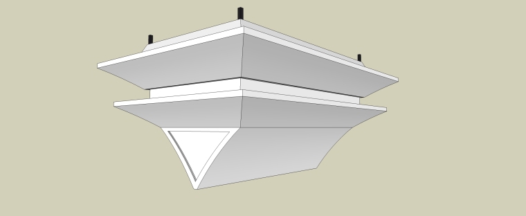 天花造型吊顶施工方案资料下载-全聚德-建筑顶造型天花SU模型单体