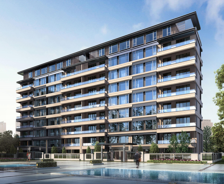 江苏简约新亚洲典雅高层洋房住宅建筑方案