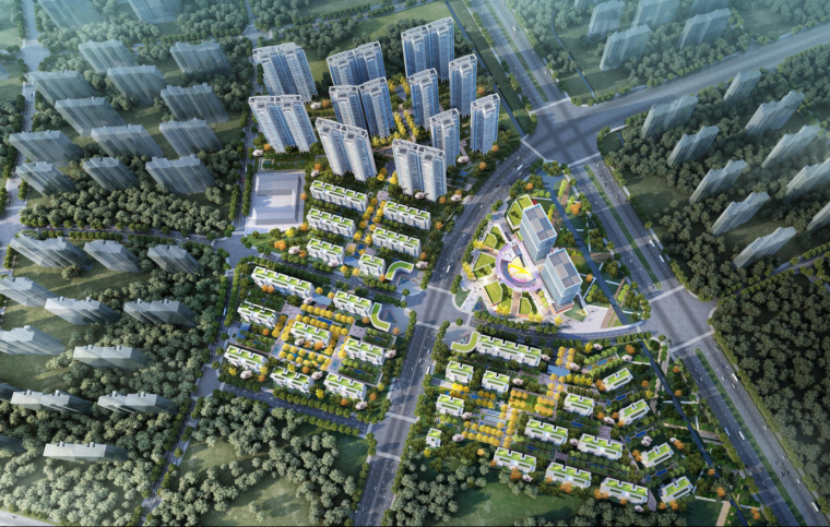 四川住宅建筑方案设计资料下载-[四川]超大型未来住宅TOD社区建筑方案设计