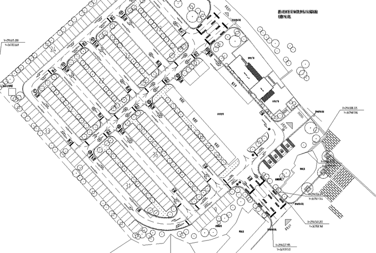 停车雨棚施工图纸资料下载-古镇街区综合整治停车场施工图设计2018