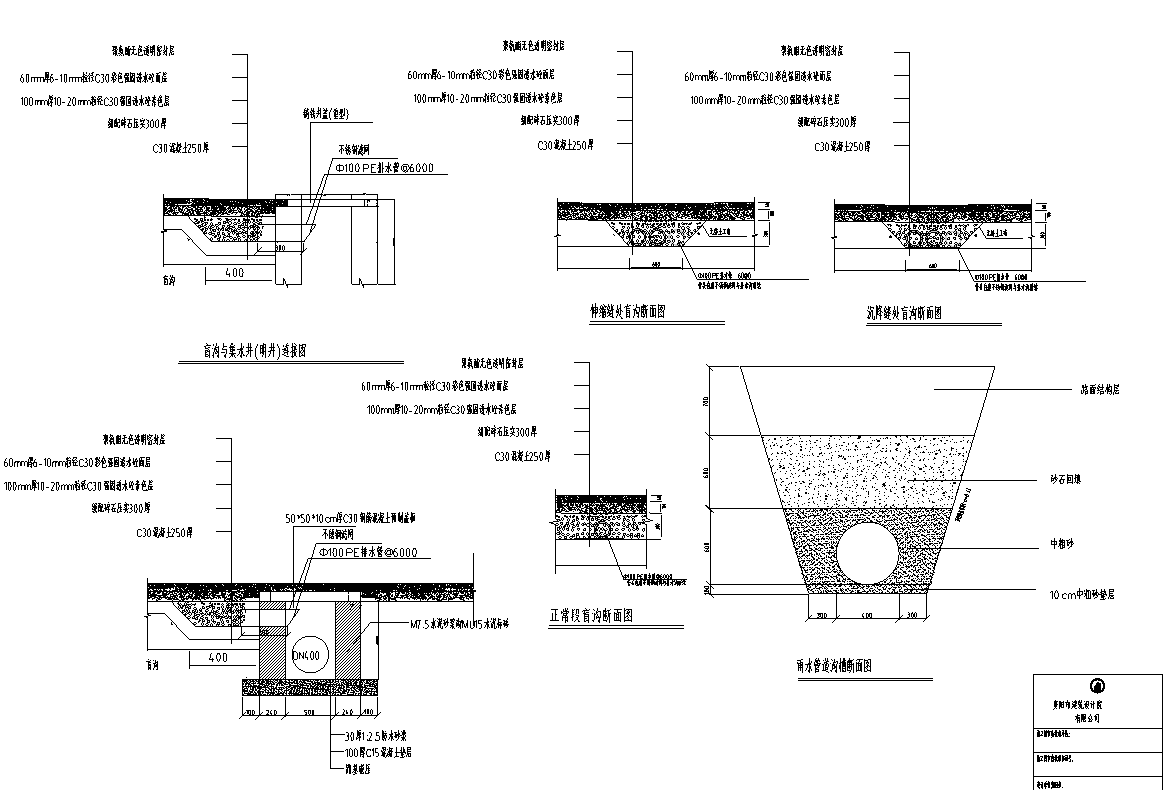 透水盲管安装大样图图片