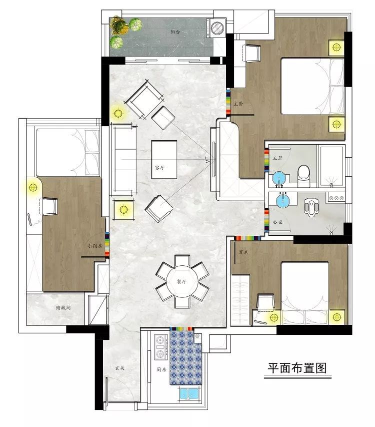 室内su厨房北欧资料下载-90㎡三居北欧风，温暖而自然！