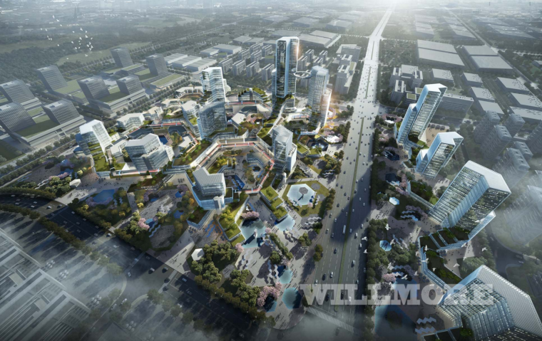 时尚高层办公方案资料下载-超级城市新型石墨烯产业园办公方案设计2020