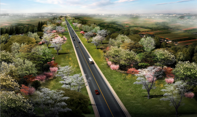 [安徽]某省道出入口 火车站前广场景观绿化-道路街区景观-筑龙园林