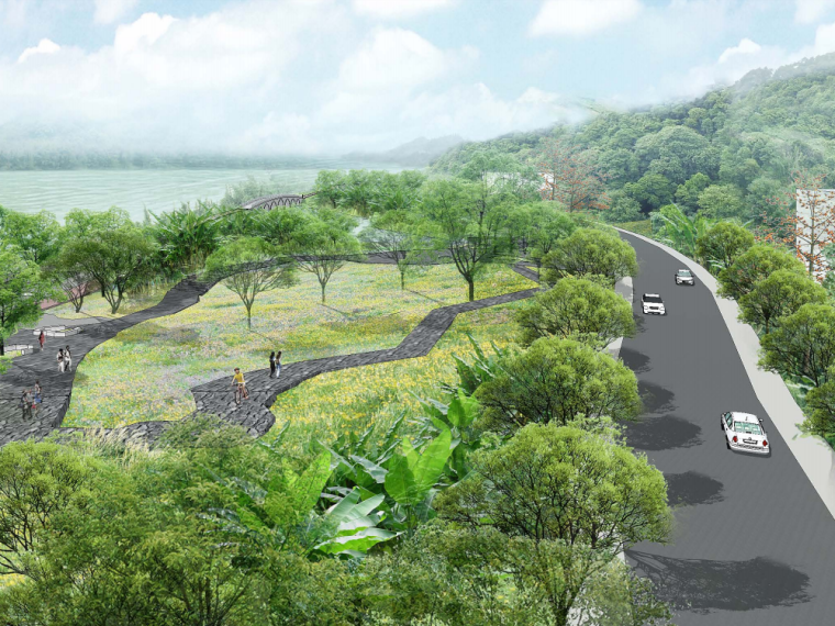 珠江滨水方案资料下载-某风景区环江滨水大道景观绿化工程方案设计