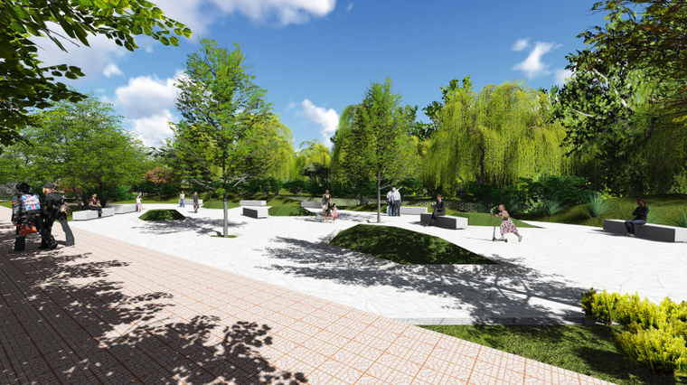 某学院路景观廊道 线性公园概念设计方案