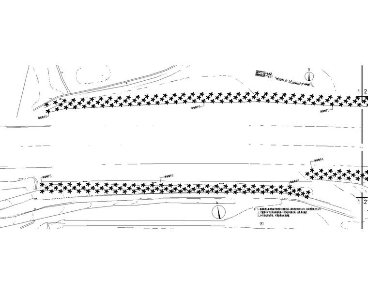 两侧有高差道路施工图资料下载-[海南]高速段两侧公共绿地绿化景观施工图