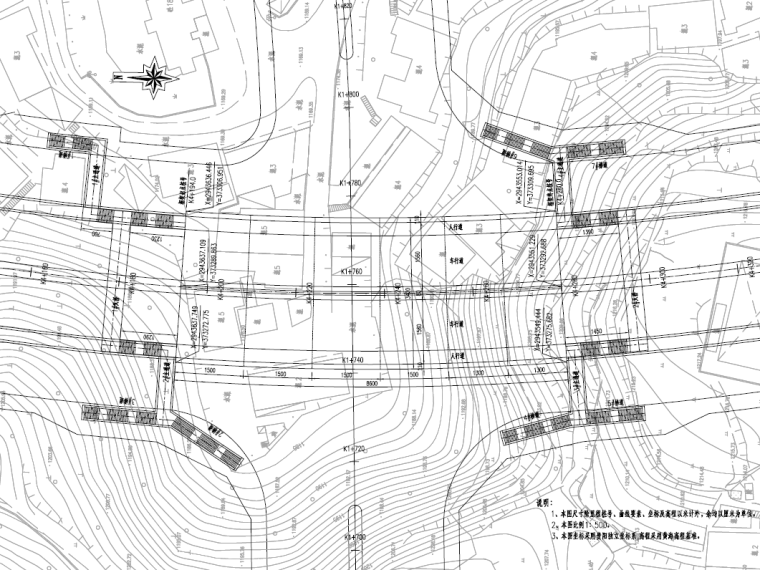 道路下拉槽施工图资料下载-双向八车道下拉槽框架人行天桥施工图