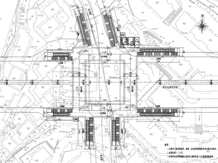双向八车施工图资料下载-双向八车道人行地道工程施工图