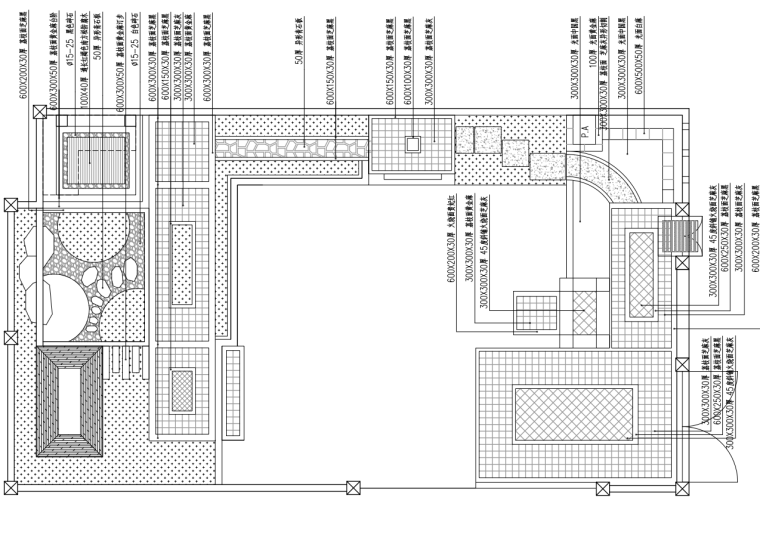 古典中式庭院平面资料下载-湖南现代法欧+中式古典别墅庭院景观施工图
