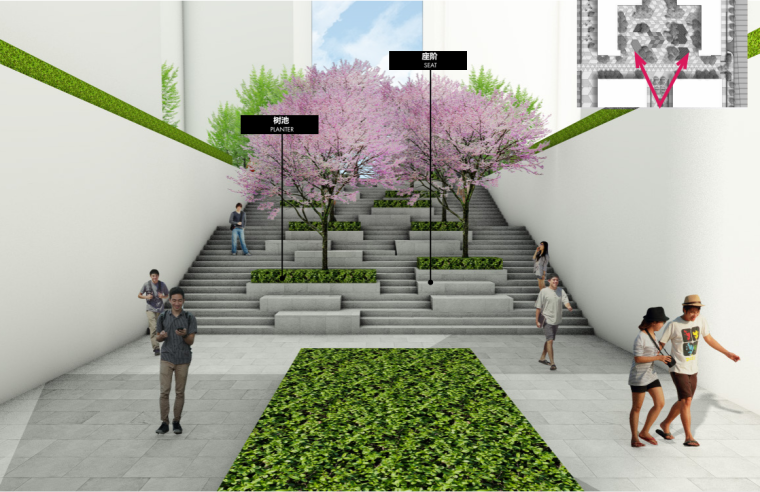 体育场景观方案设计资料下载-“像素花园”中央商业广场景观方案设计