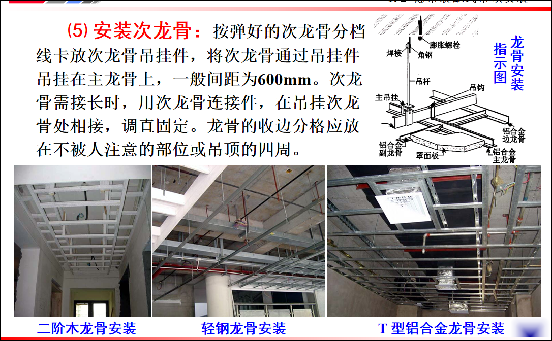 主龙骨和次龙骨图解图片