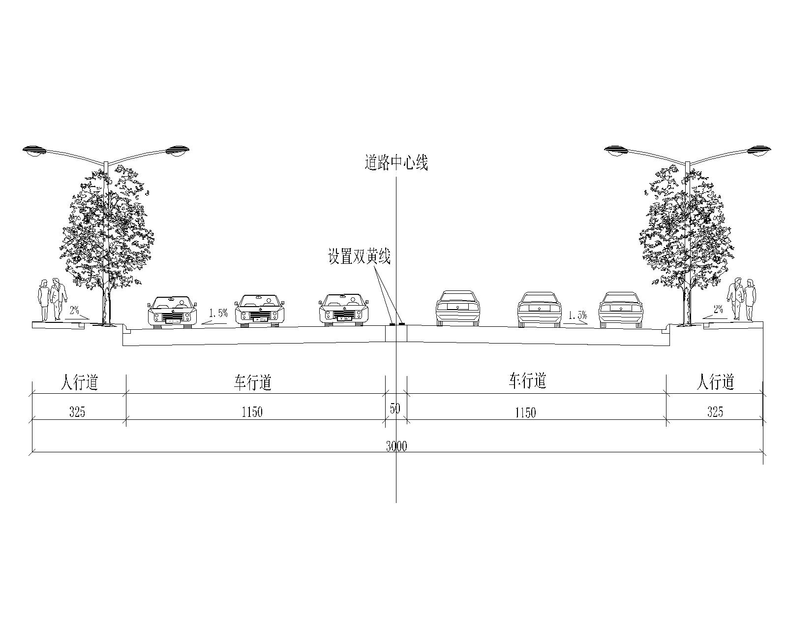 路线标准横断面图图片