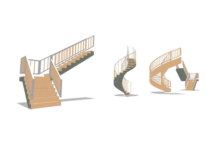 施工楼梯设计资料下载-12套2017年楼梯SU模型设计