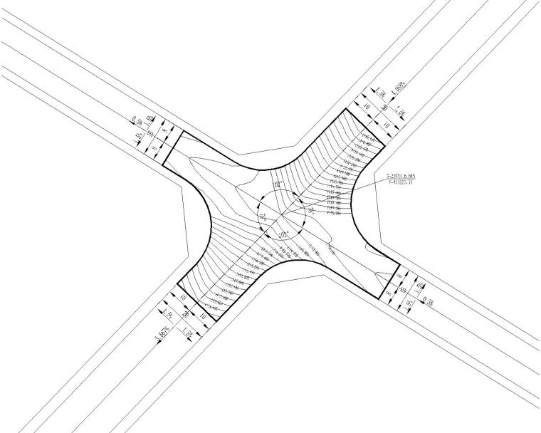 道路交通设计设计资料下载-双向四车道城市次干路道路交通管综施工图