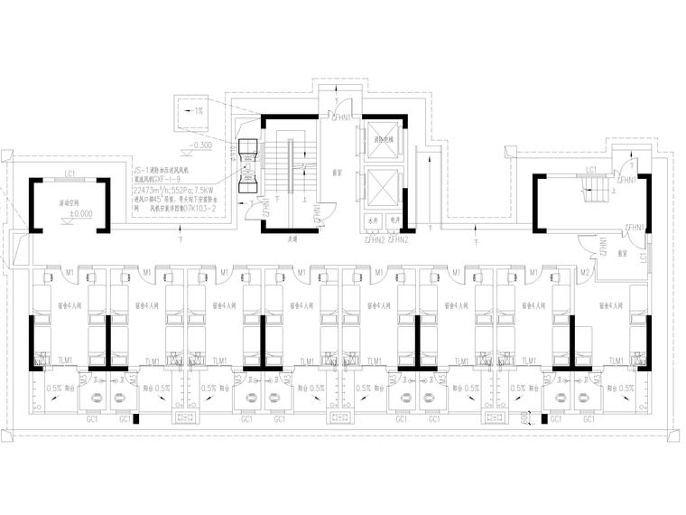 三层宿舍员工建筑施工图资料下载-海南员工宿舍地下室暖通施工图(含招标文件)