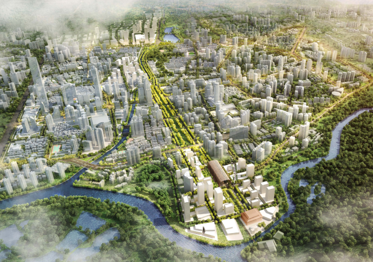 广东现代时尚城市资料下载-[广东]现代城市铁路沿线城市设计国际竞赛