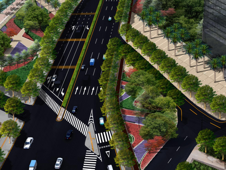道路沿线管道施工方案资料下载-[广东]城市道路沿线景观提升工程方案设计